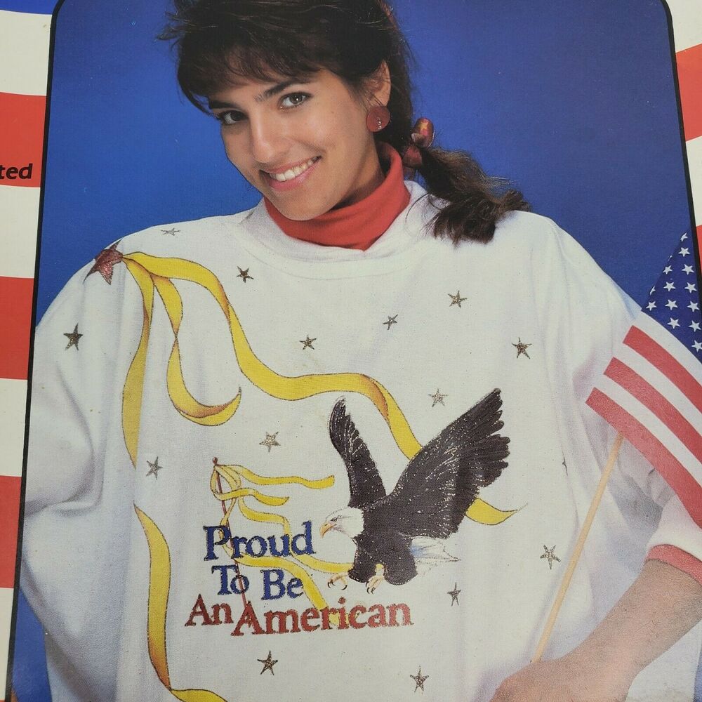 Vintage 1990 American Pride Iron On Transfer Full Color Eagle with Instructions